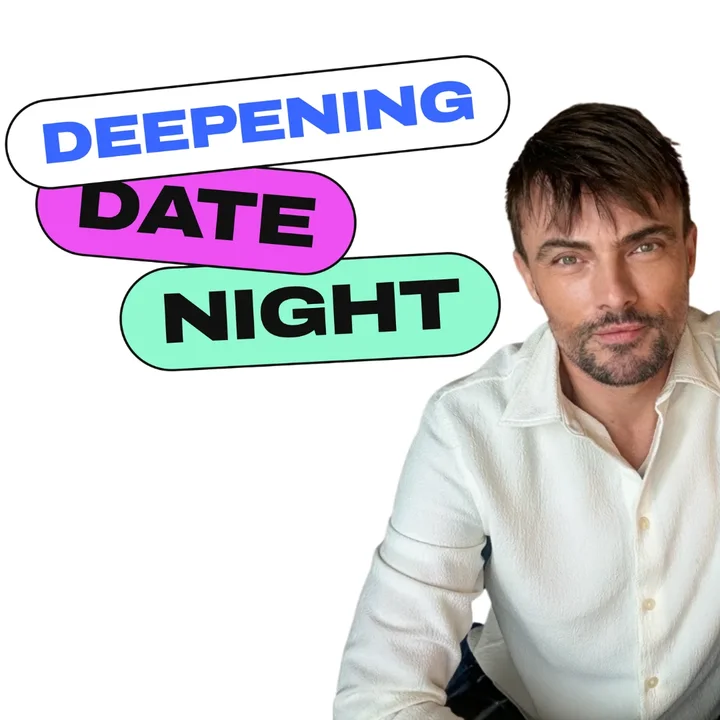 Oliver Drakeford, licensed marriage and family therapist, beside the Deepening Date Night wordmark